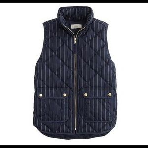 J Crew Navy Quilted Down Vest, Size XXS